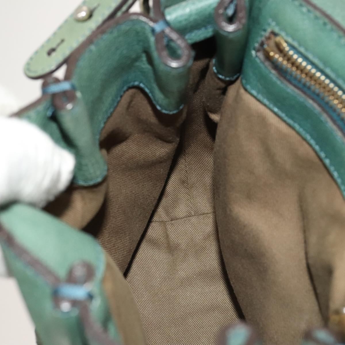 Chloe Elsie Satchel Leather, GREEN, LEATHER, Handbag