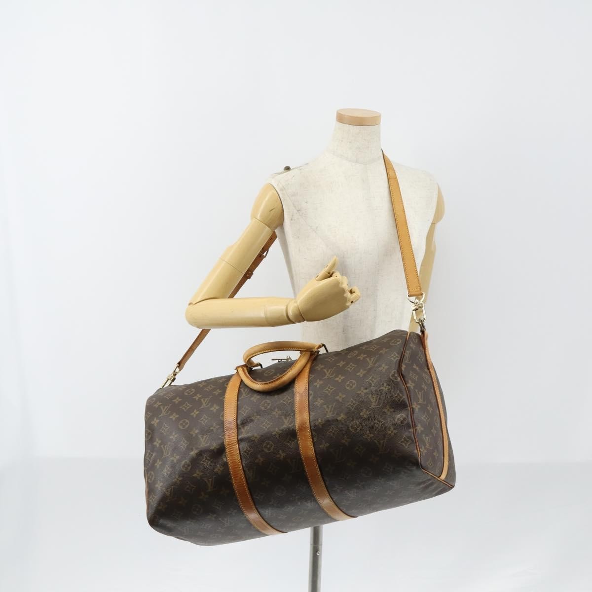 Louis Vuitton Keepall Bandouliere Bag Monogram Canvas, BROWN, CANVAS, Travel bag