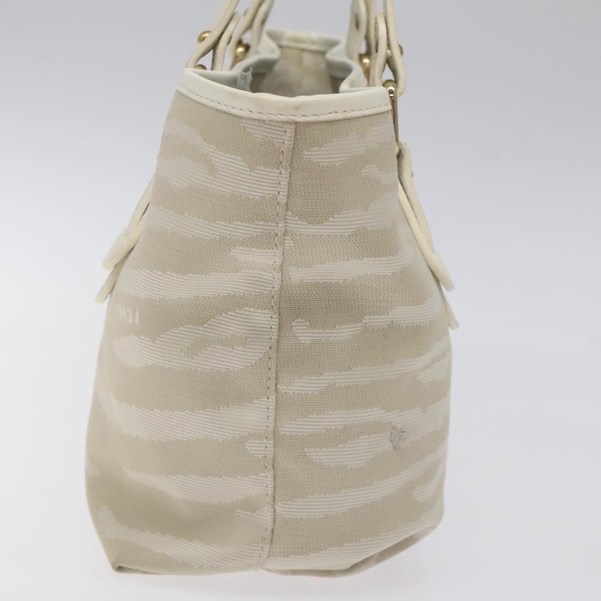 Fendi Vintage Tiger Tote Canvas, WHITE, CANVAS, Tote bag