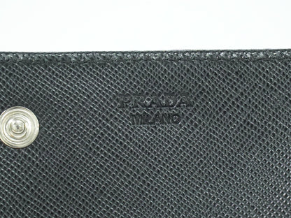 Prada Continental Wallet Tessuto, BLACK, NYLON, Wallets