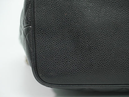 Chanel Medallion Tote Quilted Caviar, BLACK, LEATHER, Tote bag