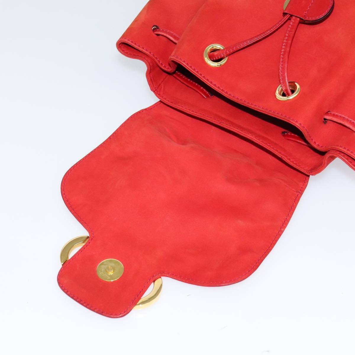 Salvatore Ferragamo Gancini Backpack Suede, RED, SUEDE, Backpack