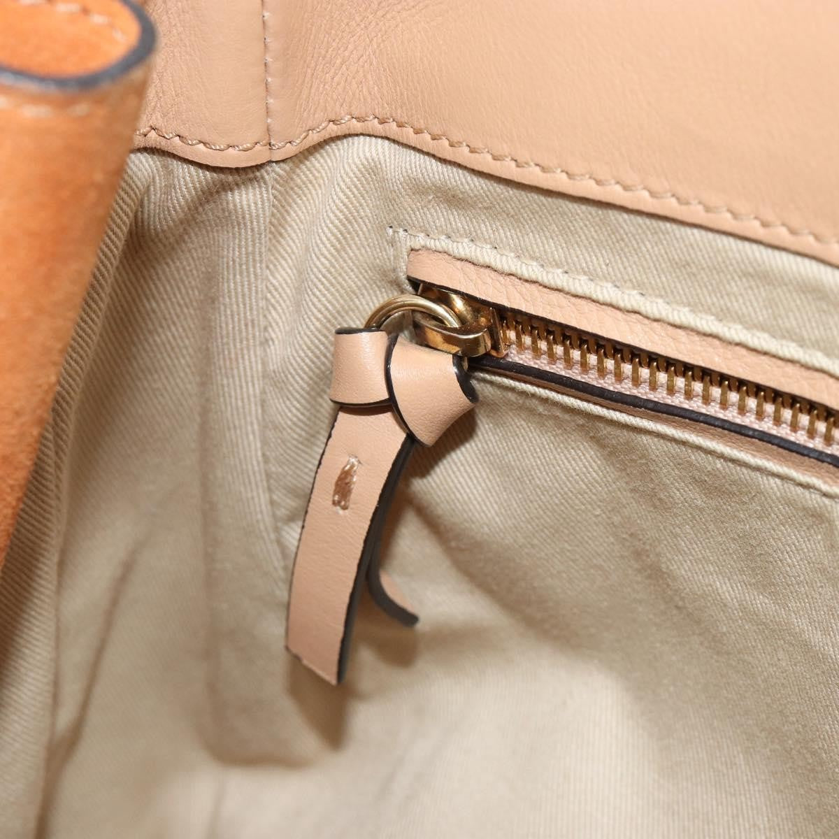 Chloe Faye Backpack Suede with Applique, Beige, Leather, Backpack
