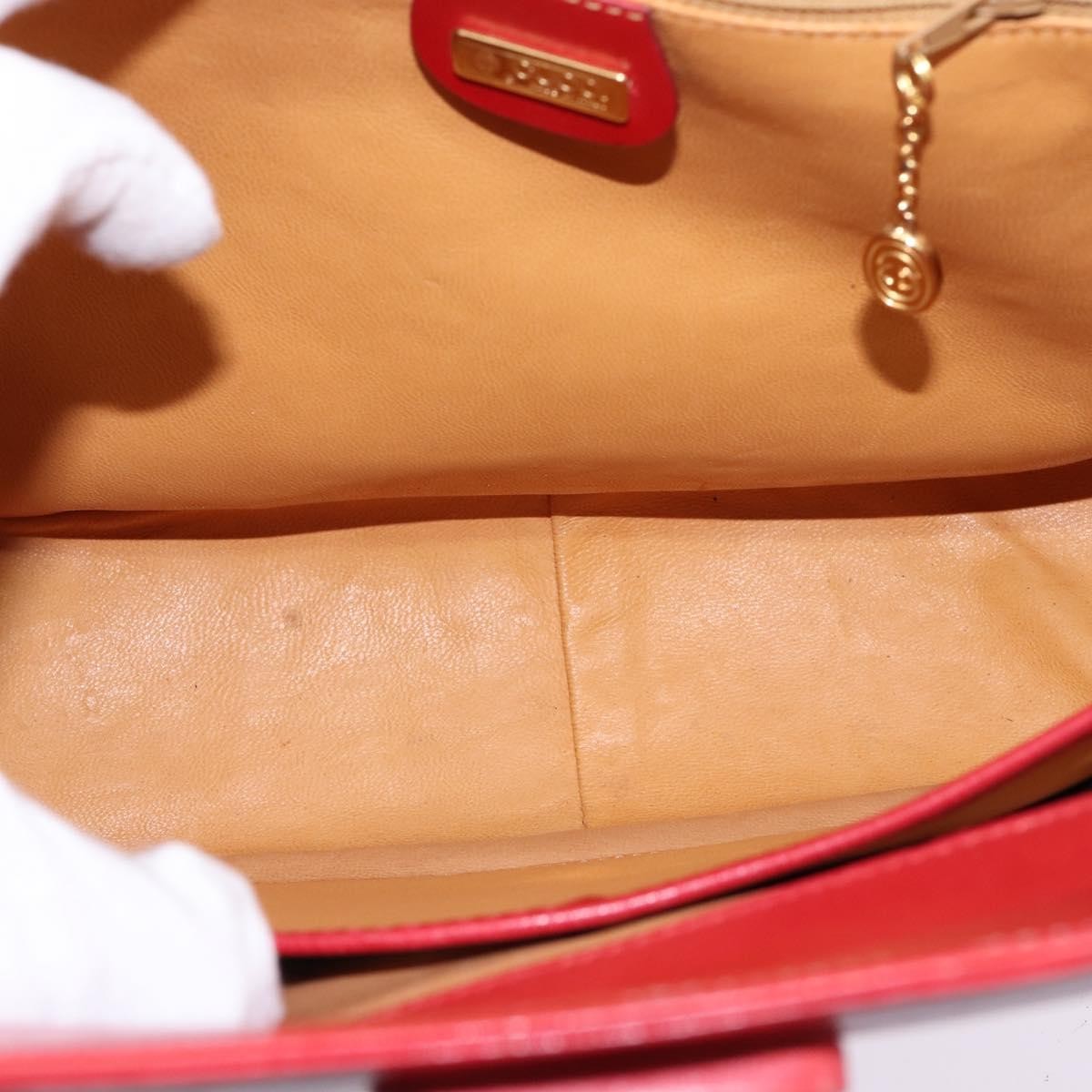 Gucci Vintage Bamboo Shoulder Bag Leather, RED, LEATHER, Shoulder bag