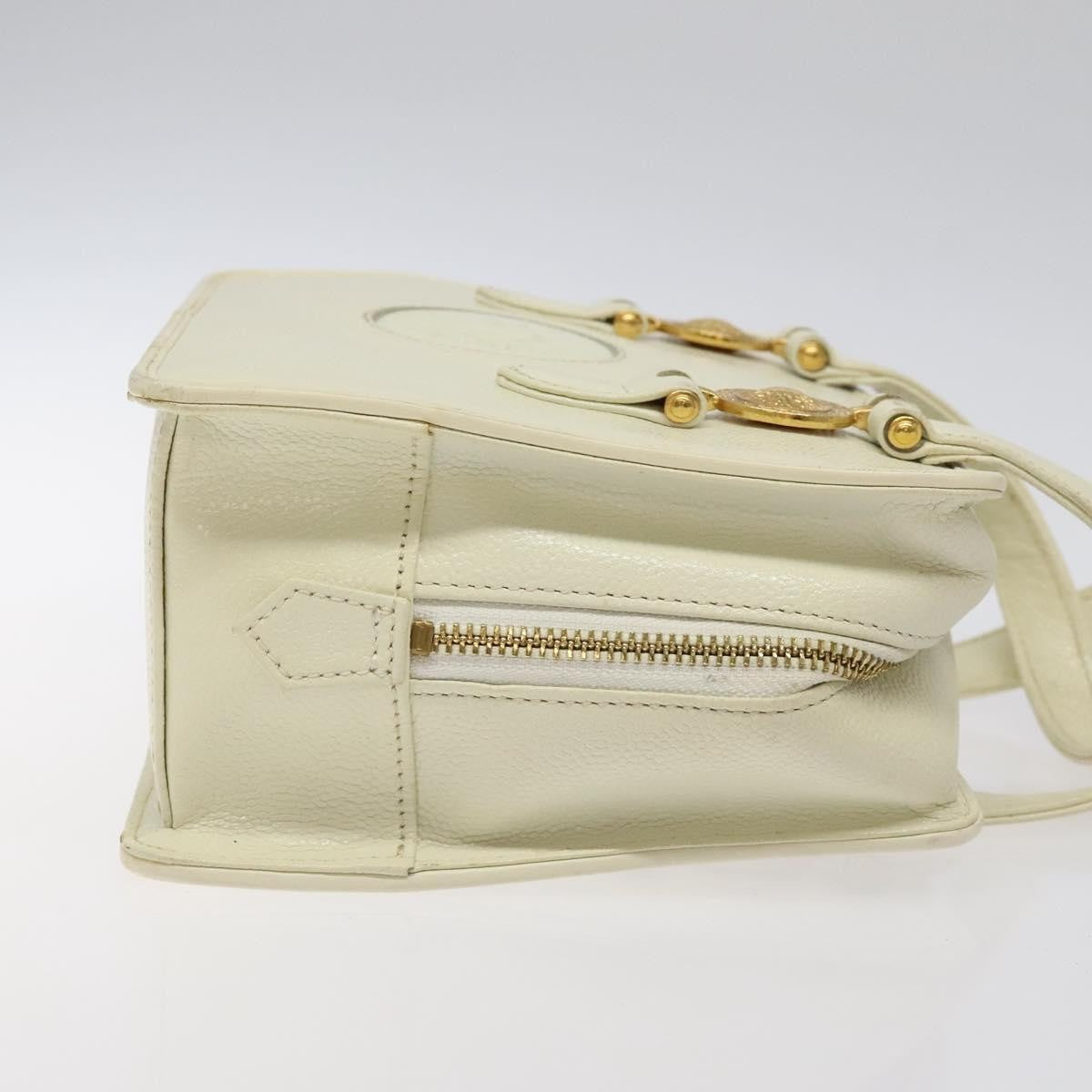 Versace Vintage Handbag Leather, WHITE, LEATHER, Handbag