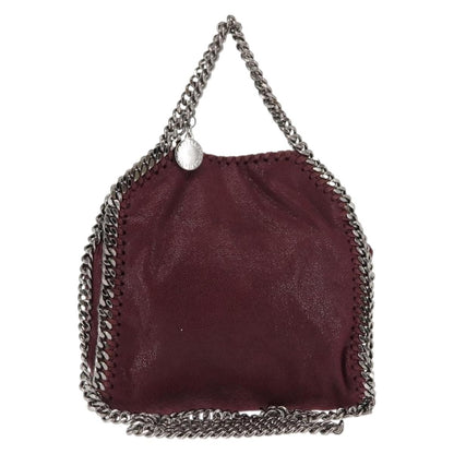 Stella McCartney Falabella Fold Over Crossbody Bag Velvet, BURGUNDY, POLYESTER, Crossbody bag