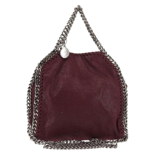 Stella McCartney Falabella Fold Over Crossbody Bag Velvet, BURGUNDY, POLYESTER, Crossbody bag