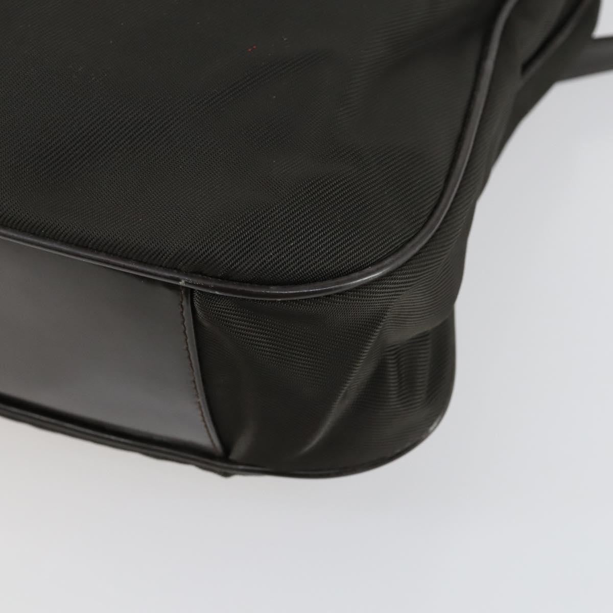 Gucci Vintage Bamboo Handle Bag Nylon, BROWN, NYLON, Handbag