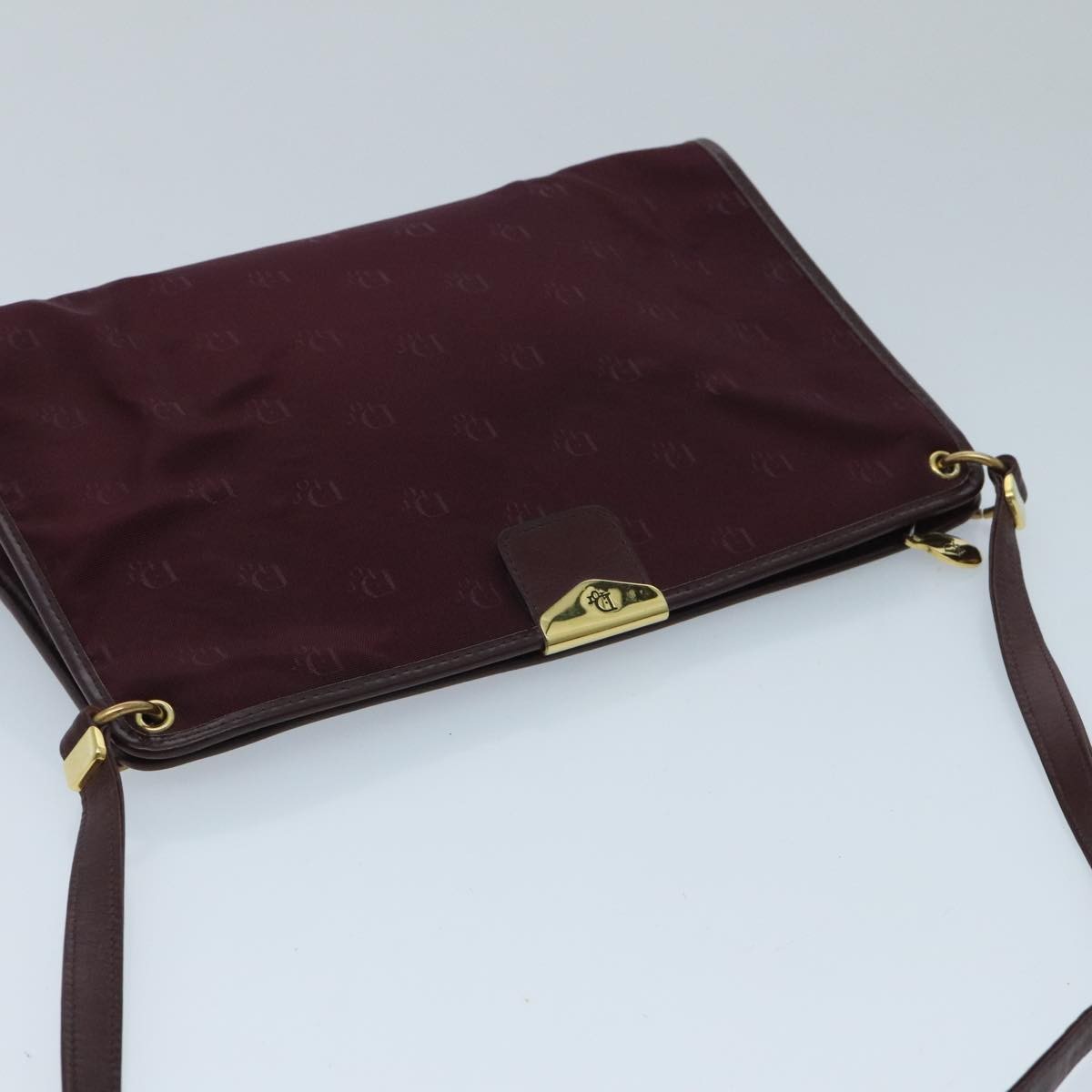 Christian Dior Vintage Trotter Shoulder Bag Nylon, BURGUNDY, NYLON, Shoulder bag