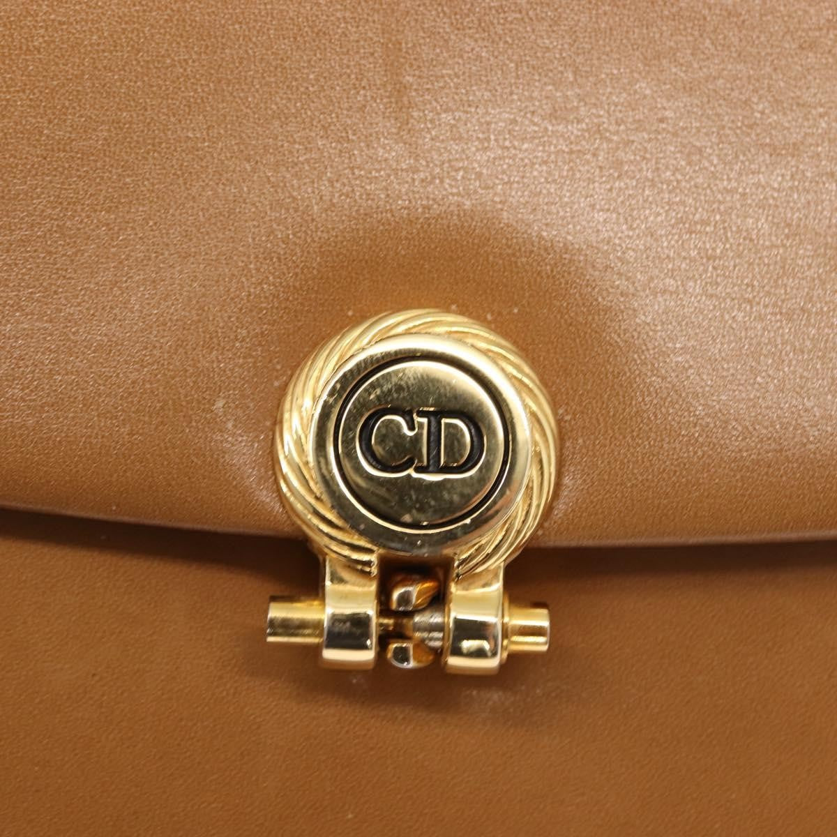 Christian Dior Vintage CD Chain Flap Shoulder Bag Leather, BEIGE, LEATHER, Shoulder bag