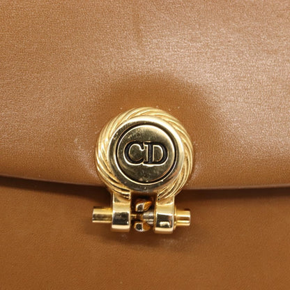 Christian Dior Vintage CD Chain Flap Shoulder Bag Leather, BEIGE, LEATHER, Shoulder bag