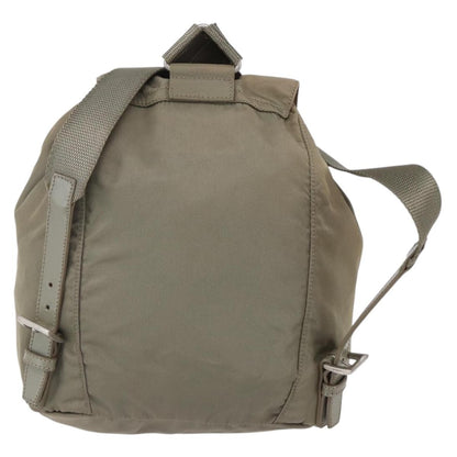Prada Front Pocket Buckle Backpack Nylon, BEIGE, NYLON, Backpack