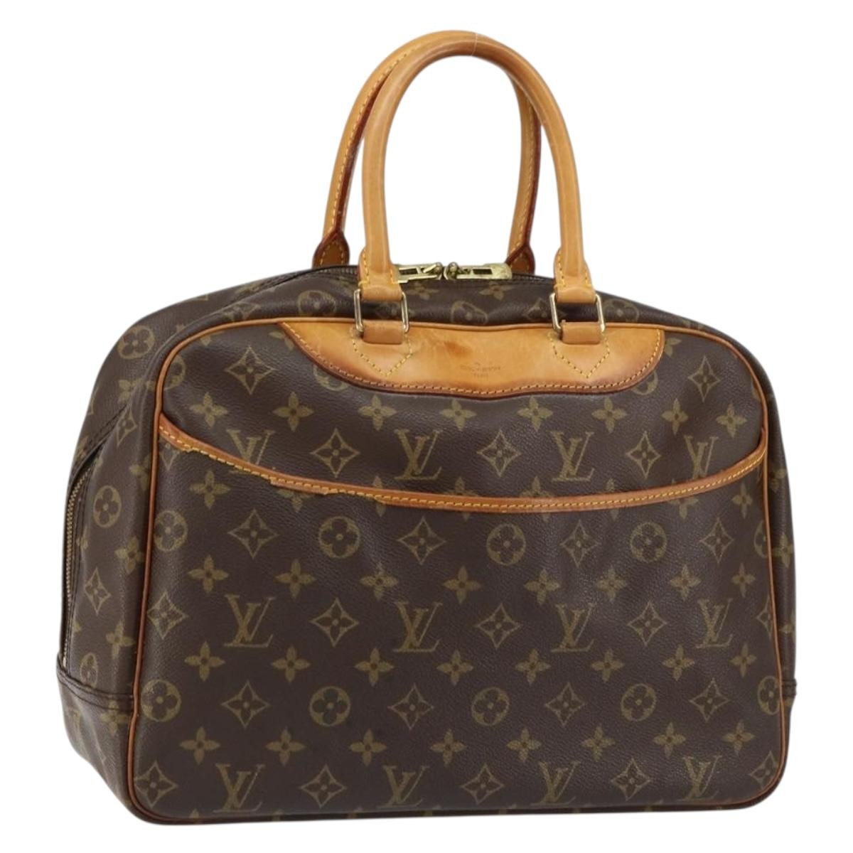 Louis Vuitton Deauville Handbag Monogram Canvas, BROWN, CANVAS, Handbag