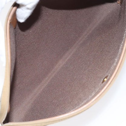 Christian Dior Vintage Honeycomb Zip Pouch Coated Canvas, BEIGE, CANVAS, Clutche & pouche