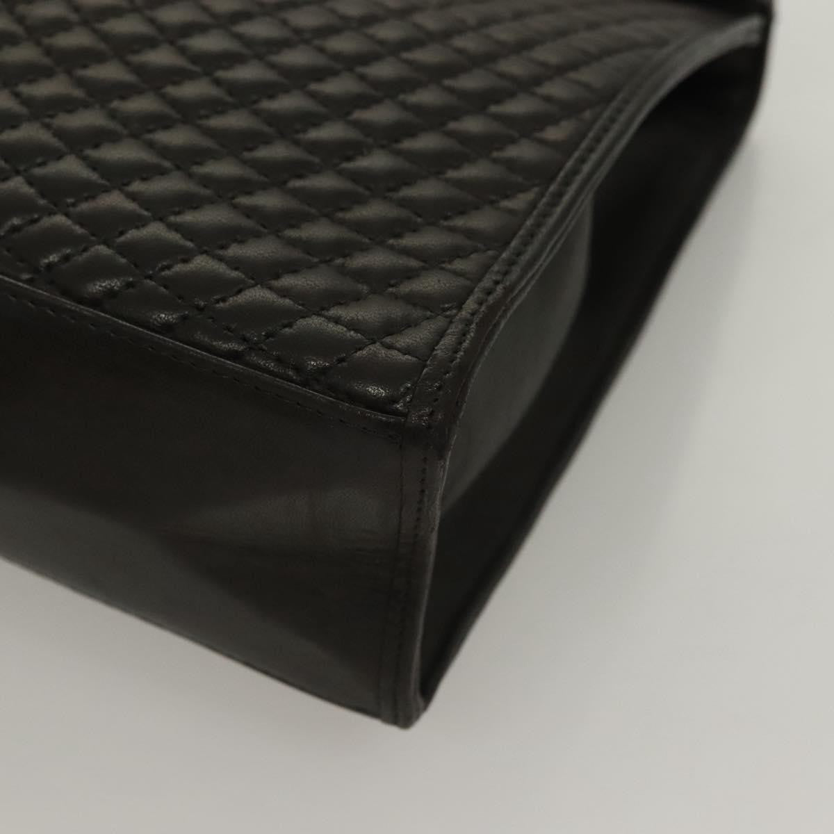 Bally Vintage Handbag Quilted Leather, BLACK, LEATHER, Handbag