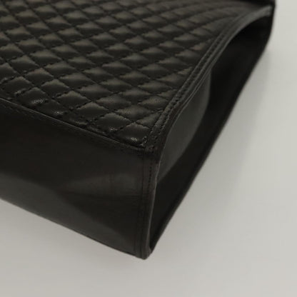 Bally Vintage Handbag Quilted Leather, BLACK, LEATHER, Handbag