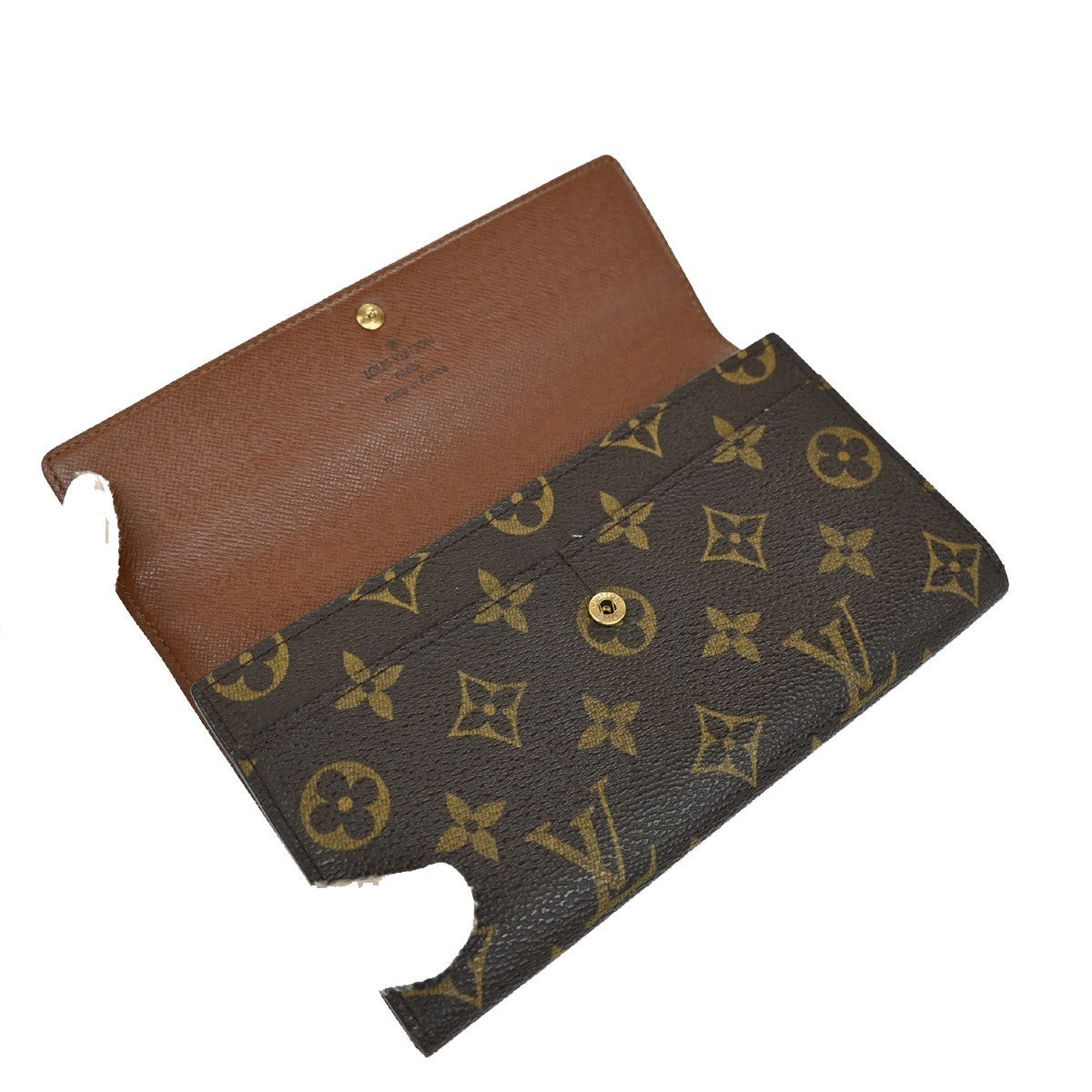 Louis Vuitton Vintage Sarah Wallet Monogram Canvas, BROWN, LEATHER, Wallets
