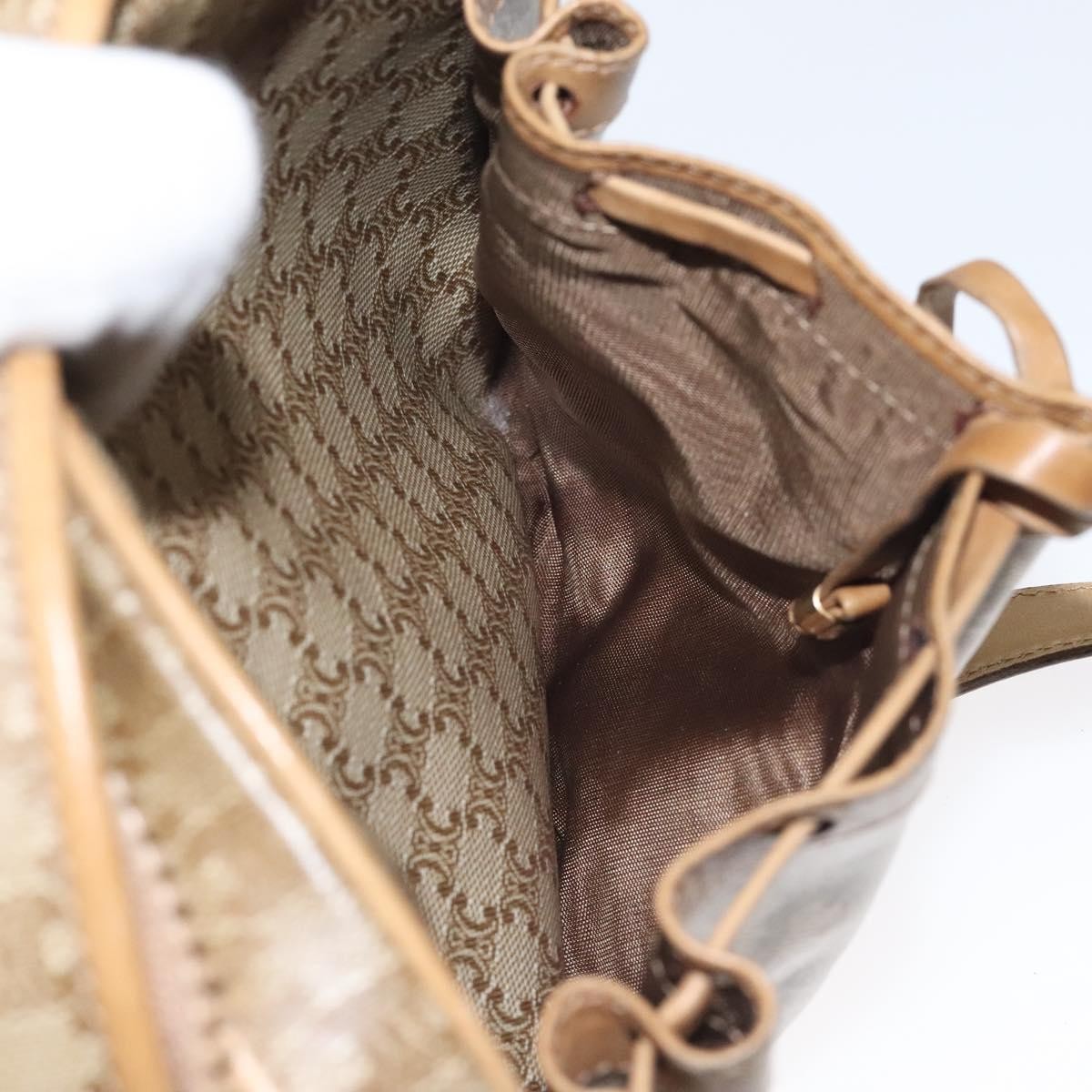 Celine Vintage Macadam Shoulder Bag Macadam Canva  Vinyl, BEIGE, PVC, Shoulder bag