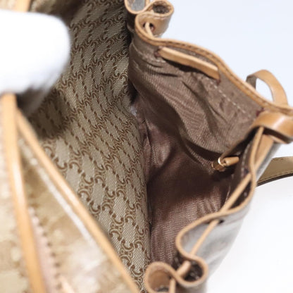 Celine Vintage Macadam Shoulder Bag Macadam Canva  Vinyl, BEIGE, PVC, Shoulder bag