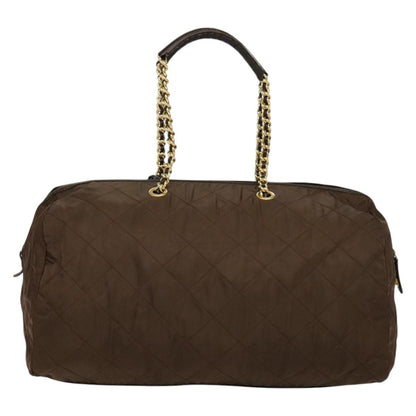 Prada Boston Bag Quilted tessuto, BROWN, NYLON, Travel bag