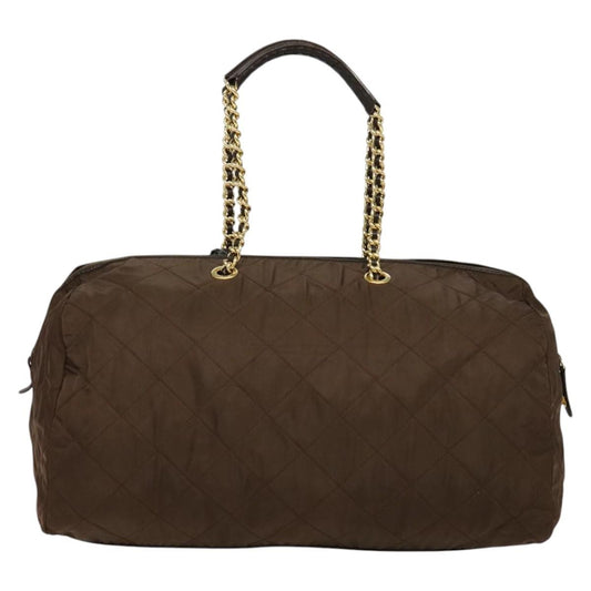 Prada Boston Bag Quilted tessuto, BROWN, NYLON, Travel bag
