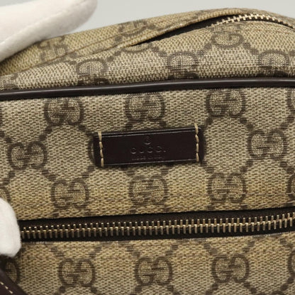 Gucci Front Zip Messenger GG Coated Canvas, BEIGE, CANVAS, Shoulder bag