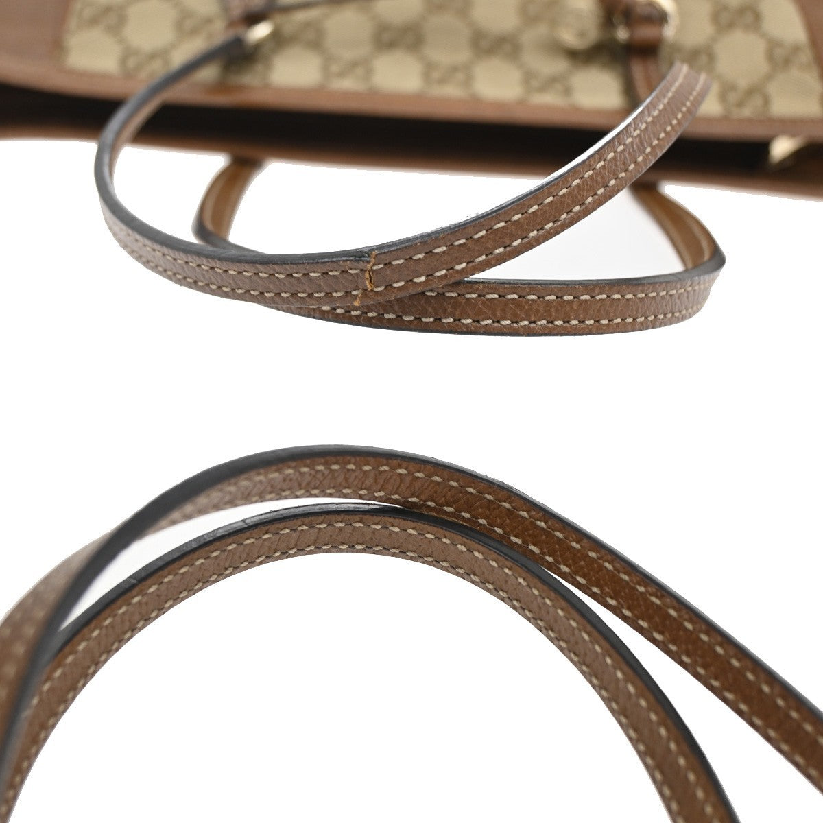 Gucci Bree Tote GG Canvas with Leather, BROWN, CANVAS, Tote bag