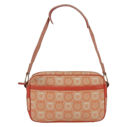 Salvatore Ferragamo Gancini Shoulder Bag Canvas, ORANGE, CANVAS, Shoulder bag