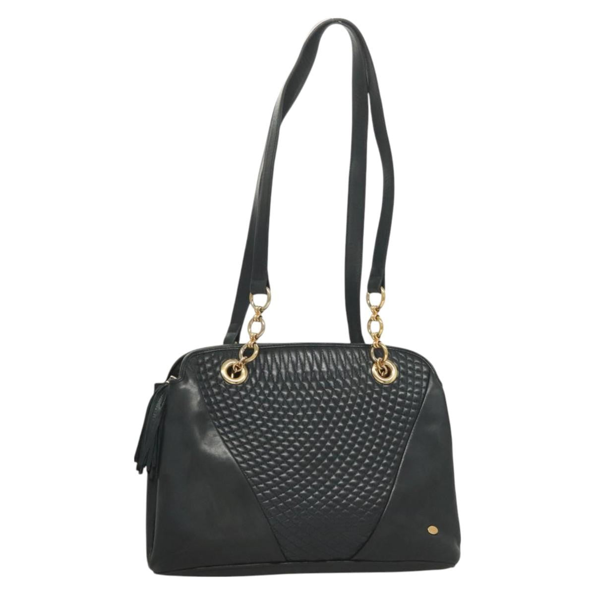 Bally Vintage Shoulder Bag Quilted leather, Black, Leather, Handbag