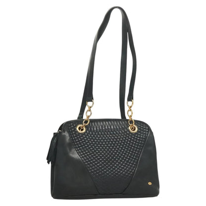 Bally Vintage Shoulder Bag Quilted leather, Black, Leather, Handbag