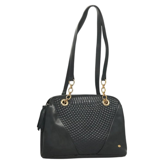 Bally Vintage Shoulder Bag Quilted leather, Black, Leather, Handbag