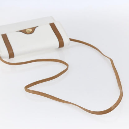 Christian Dior Vintage CD Logo Shoulder Bag Leather, WHITE, LEATHER, Shoulder bag
