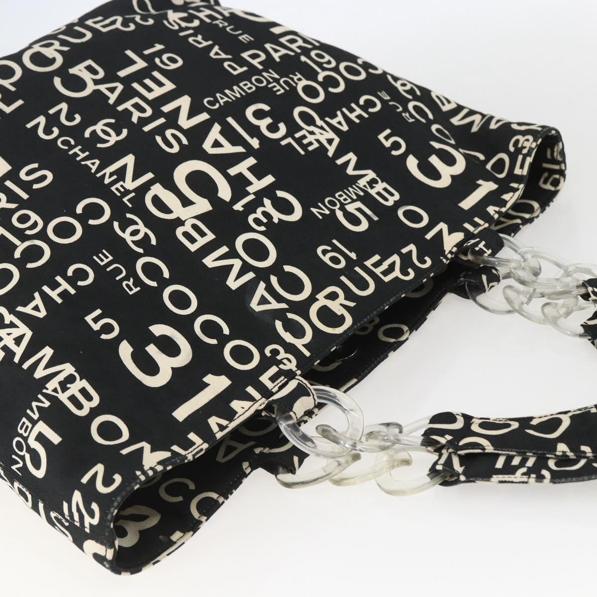 Chanel 31 Rue Cambon Beach Zip Tote Printed Canvas, BLACK, CANVAS, Tote bag