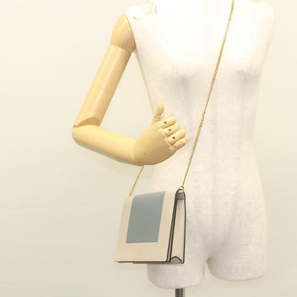 Celine Chain Shoulder Bag Leather, GRAY, LEATHER, Shoulder bag