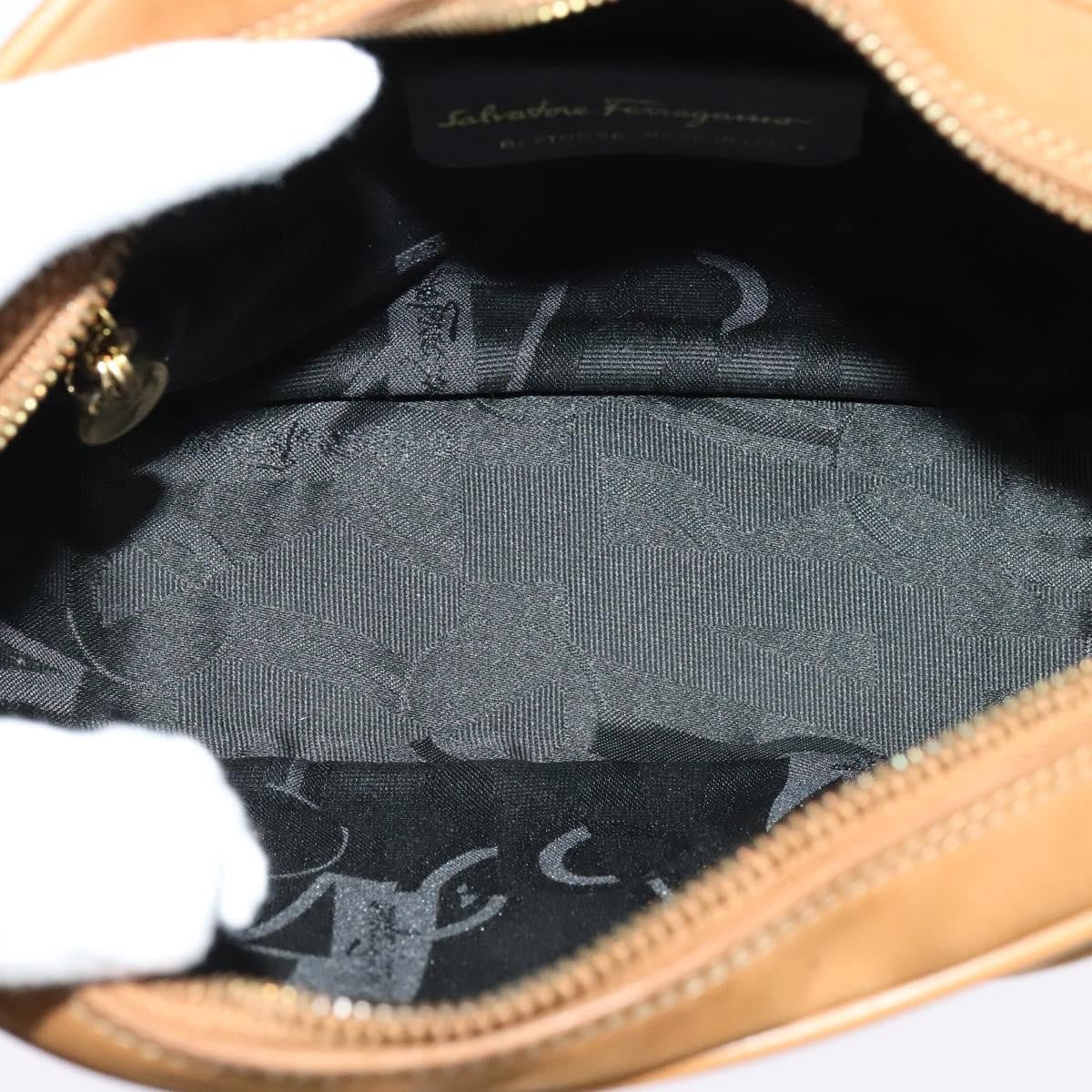 Salvatore Ferragamo Vala Shoulder Bag Suede, BROWN, SUEDE, Shoulder bag