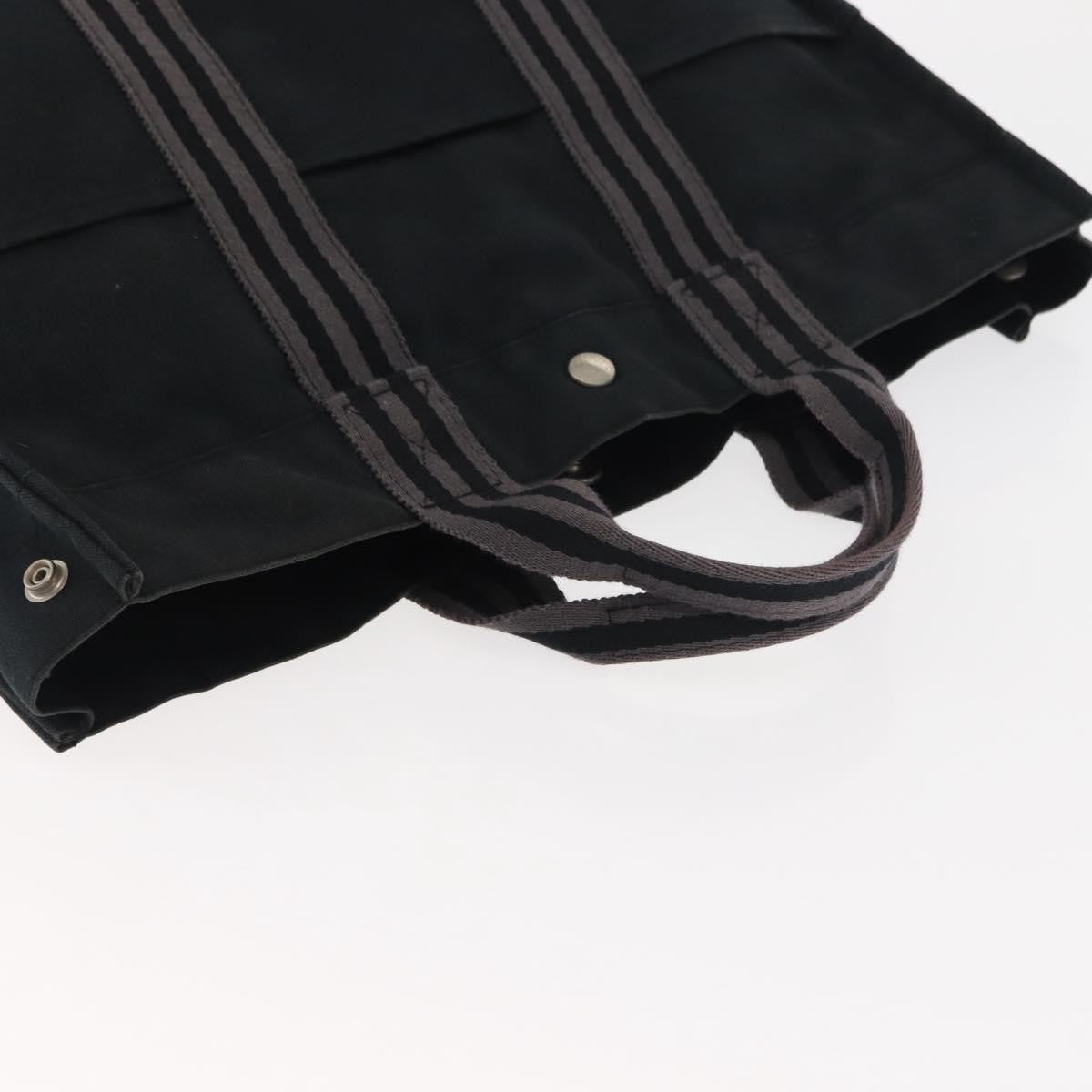 Hermes Fourre Tout Tote Canvas, BLACK, CANVAS, Tote bag