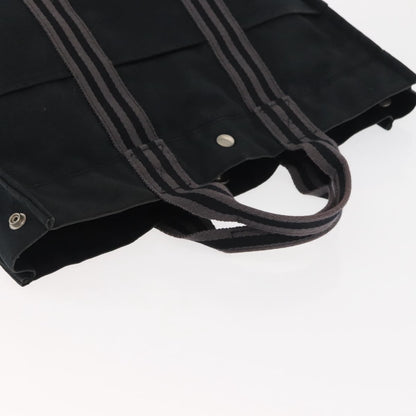 Hermes Fourre Tout Tote Canvas, BLACK, CANVAS, Tote bag