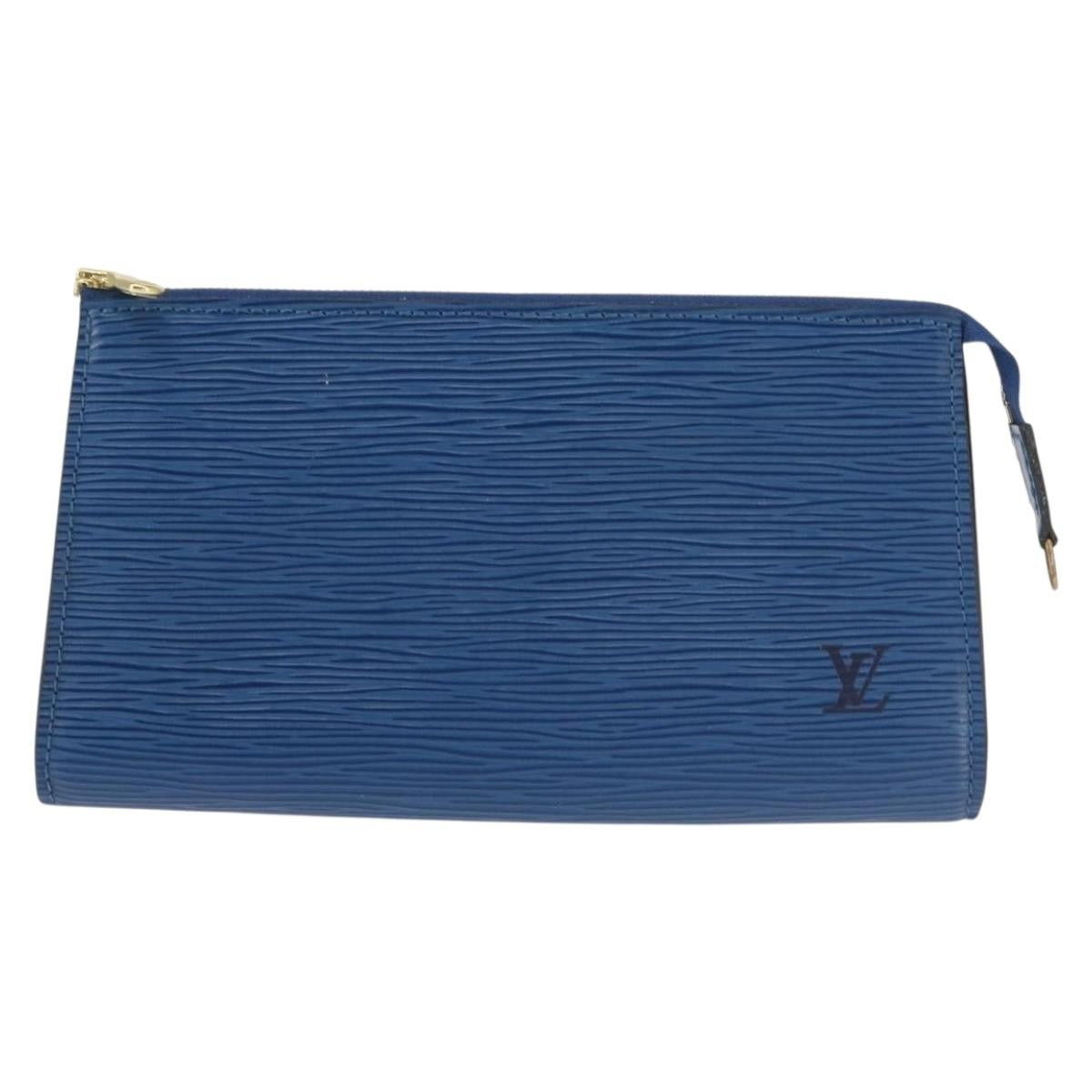 Louis Vuitton Pochette Accessoires Epi Leather, BLUE, LEATHER, Clutche & pouche