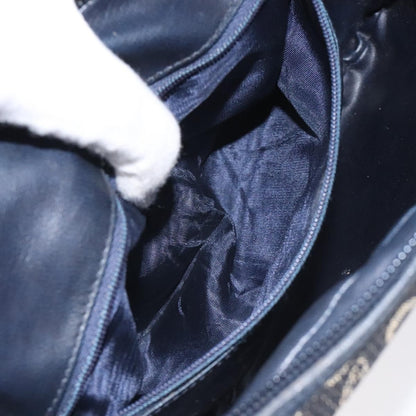 Celine C Sulky Shoulder bag Canvas and Leather, NAVY, CANVAS, Shoulder bag