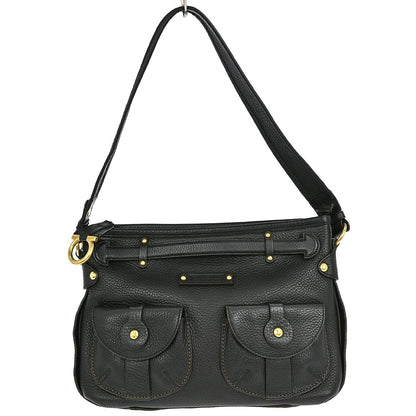 Salvatore Ferragamo Vintage Shoulder Bag Leather, BLACK, LEATHER, Shoulder bag