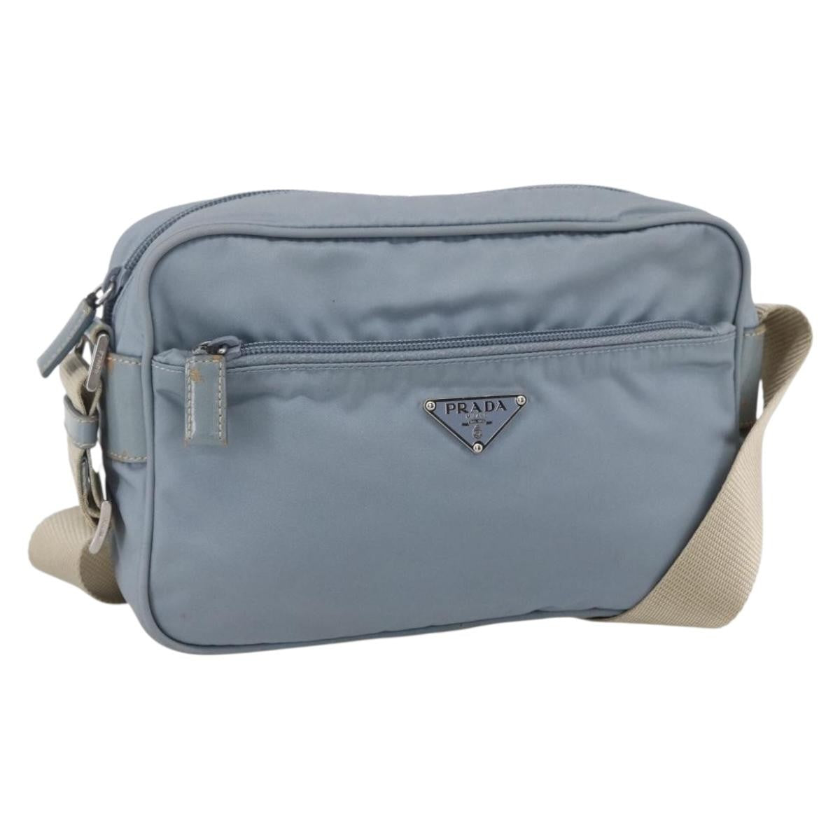 Prada Front Pocket Camera Bag Tessuto, BLUE, NYLON, Shoulder bag