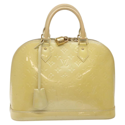 Louis Vuitton Alma Handbag Monogram Vernis, BEIGE, PATENT_LEATHER, Handbag