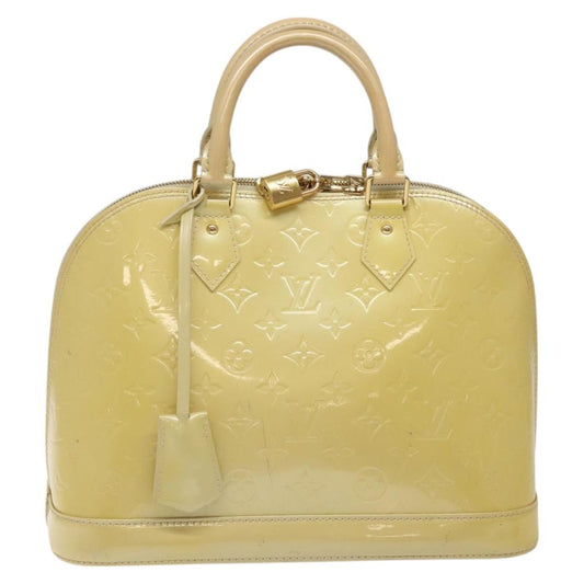 Louis Vuitton Alma Handbag Monogram Vernis, BEIGE, PATENT_LEATHER, Handbag