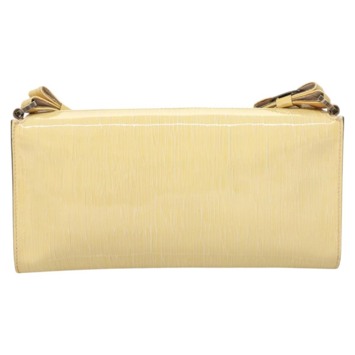 Salvatore Ferragamo Vala Shoulder Bag Patent Leather, YELLOW, PATENT_LEATHER, Shoulder bag