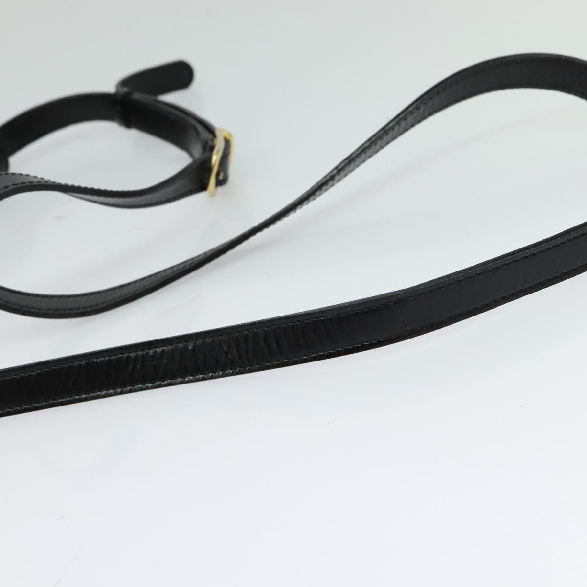 Celine Vintage Circle Logo Crossbody Bag Leather, BLACK, LEATHER, Crossbody bag