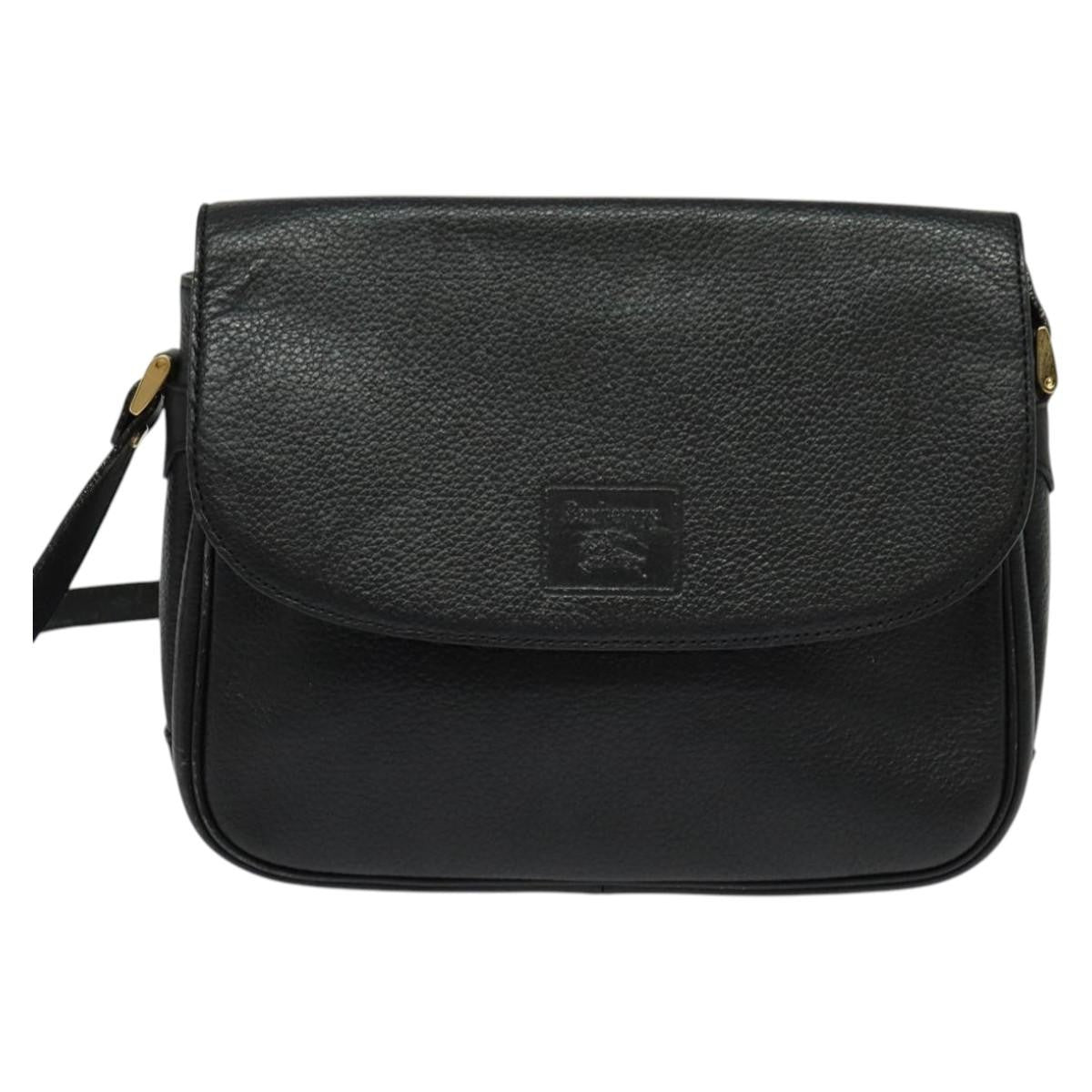 Burberry Vintage Crossbody Bag Leather, BLACK, LEATHER, Shoulder bag