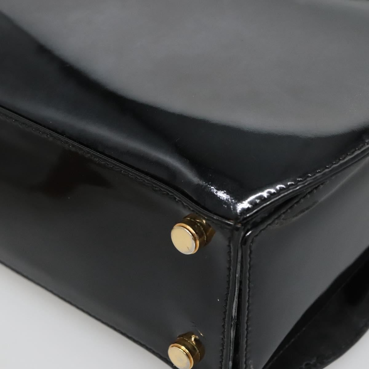 Salvatore Ferragamo Gancini handbag Patent leather, BLACK, PATENT_LEATHER, Handbag