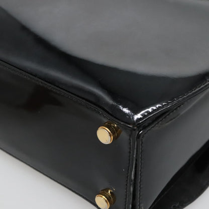 Salvatore Ferragamo Gancini handbag Patent leather, BLACK, PATENT_LEATHER, Handbag