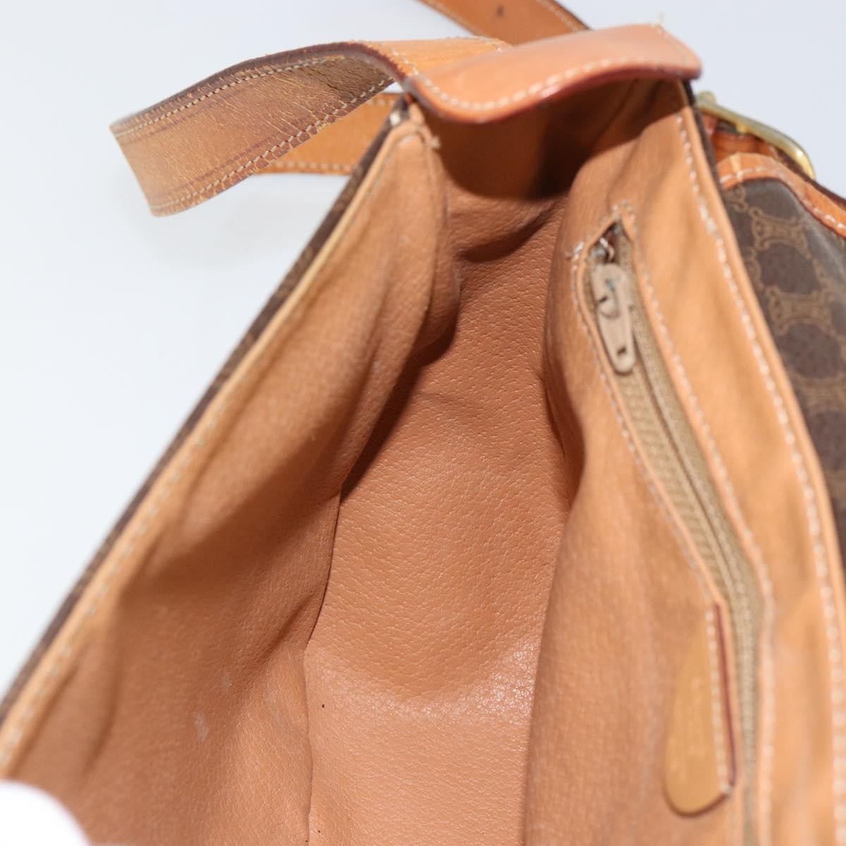 Celine Macadam Shoulder Bag PVC Leather, BROWN, CANVAS, Shoulder bag