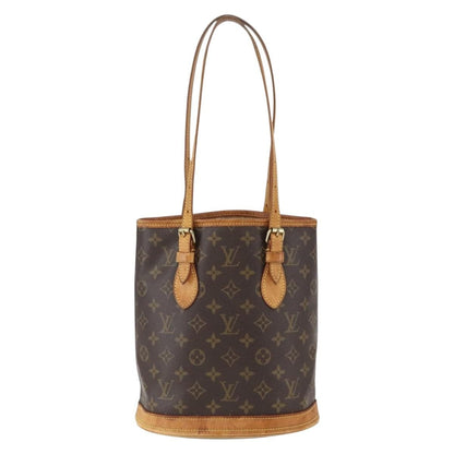 Louis Vuitton Petit Bucket Bag Monogram Canvas, BROWN, CANVAS, Shoulder bag